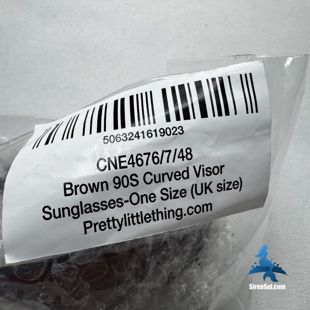 1193 NWT PrettyLittleThing Curved Visor Sunglasses – OS – Brown Black - Picture 7 of 9